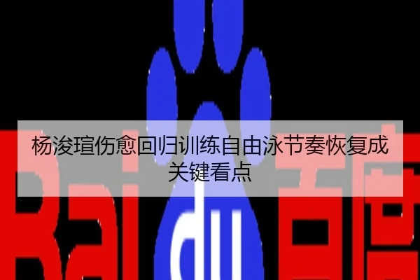 杨浚瑄伤愈回归训练自由泳节奏恢复成关键看点
